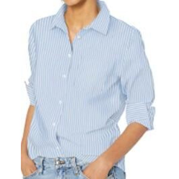 Women's Classic-Fit Long-Sleeve Button-Down Poplin...