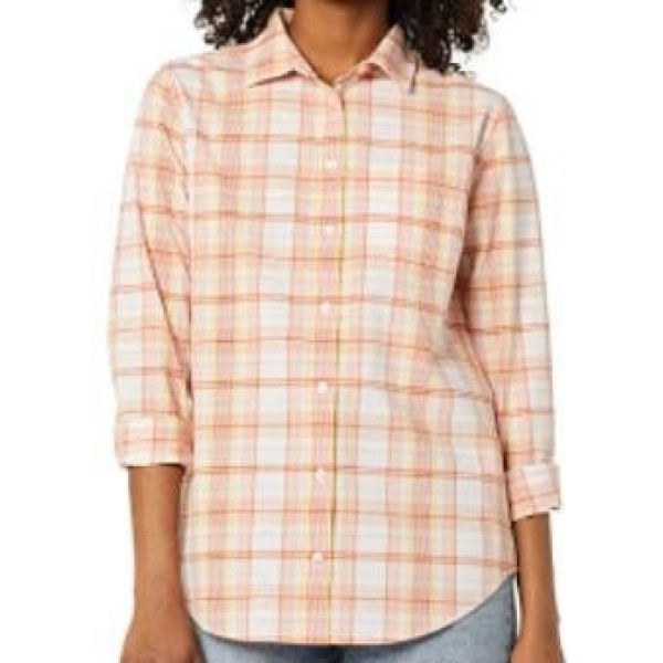 Women's Classic-Fit Long-Sleeve Button-Down Poplin Shirt